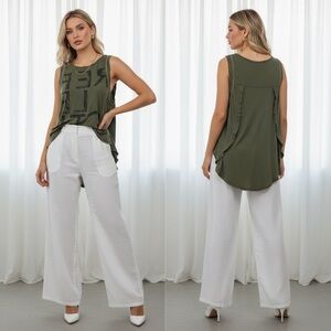 We the free tank top Army Embellished Trim Rock